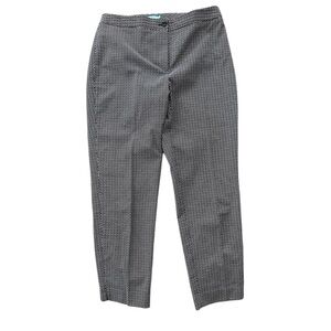 J. McLaughlin Straight Leg Pants Black White Pattern Size 8 Career Office Cotton